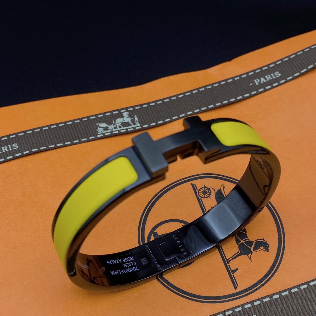 [vivabelle]CLIC HM SO BLACK YELLOW BRACELET