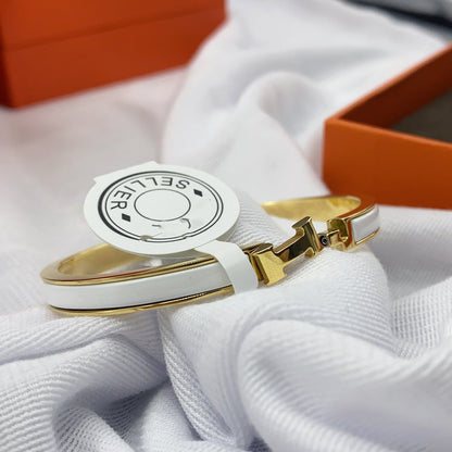 [vivabelle]CLASSIC HM CLIC WHITE 8MM ENAMEL BRACELET