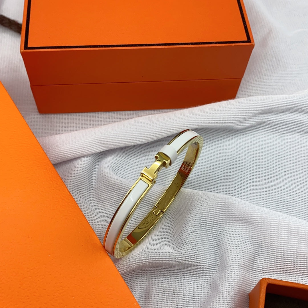 [vivabelle]CLASSIC HM CLIC WHITE 8MM ENAMEL BRACELET