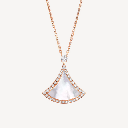[vivabelle]DREAM MOP DIAMOND PAVED PINK GOLD NECKLACE