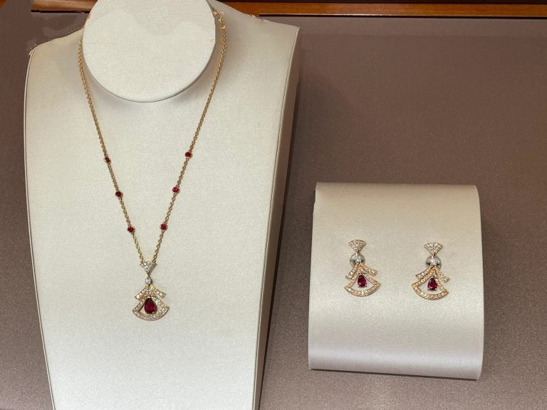 [vivabelle]DREAM NECKLACE CARNELIAN DIAMOND PINK GOLD