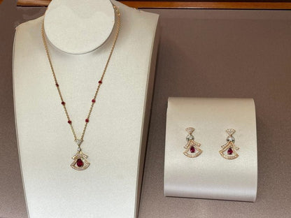 [vivabelle]DREAM NECKLACE CARNELIAN DIAMOND PINK GOLD