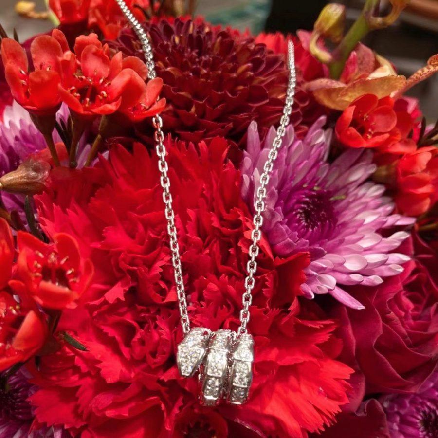 [vivabelle]SERPENTI HALSKETTE DOPPELRING DIAMANT