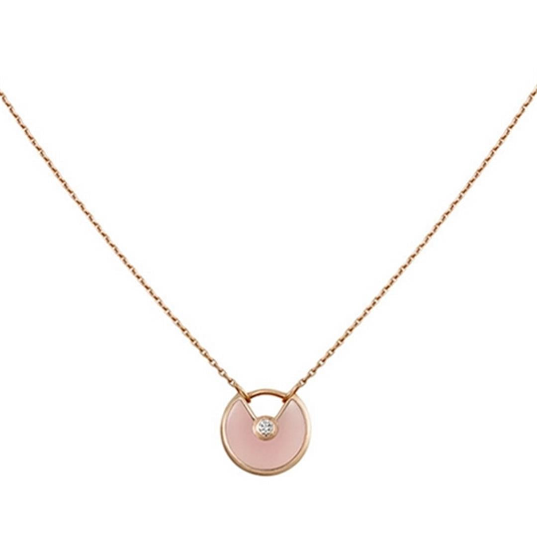 [vivabelle]AMULETT ROSÉGOLD ROSA MOP HALSKETTE
