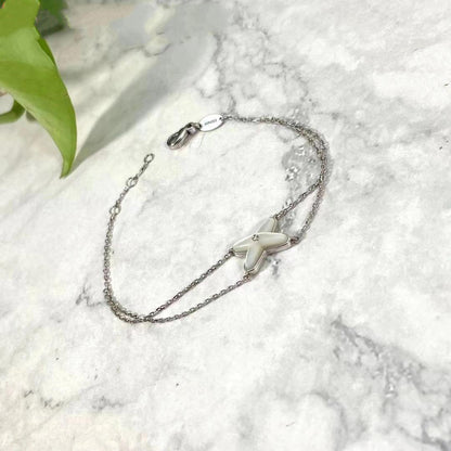 [vivabelle]JEUX BRACELET WHITE MOP SILVER 1 DIAMOND