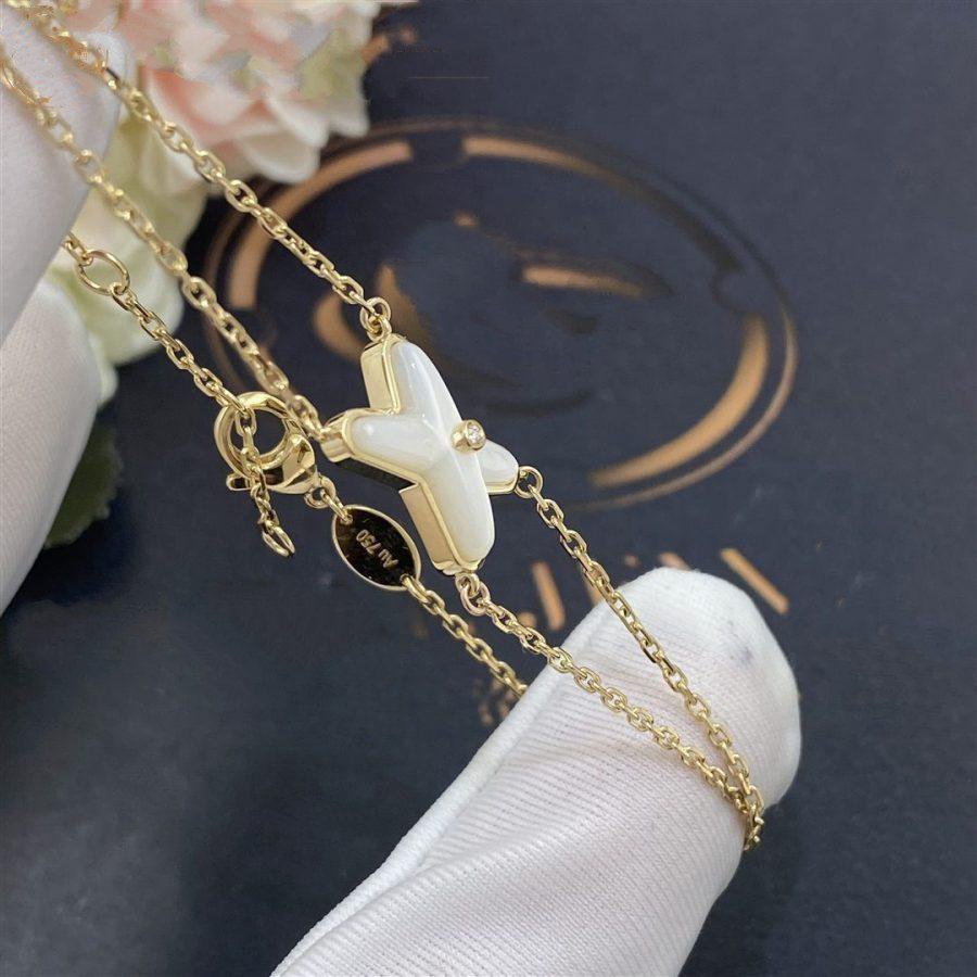 [vivabelle]JEUX BRACELET WHITE MOP GOLD 1 DIAMOND