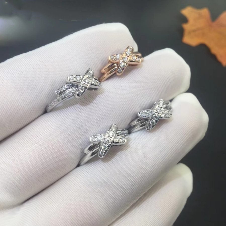 [vivabelle]JEUX DE SILVER DIAMOND RING