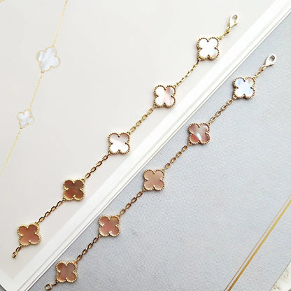 [vivabelle]CLOVER 5 PINK MOP BRACELET