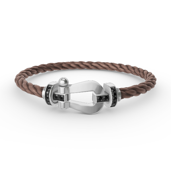 [vivabelle]FORCE LARGE HORSESHOE BLACK DIAMOND BRACELET SILVER