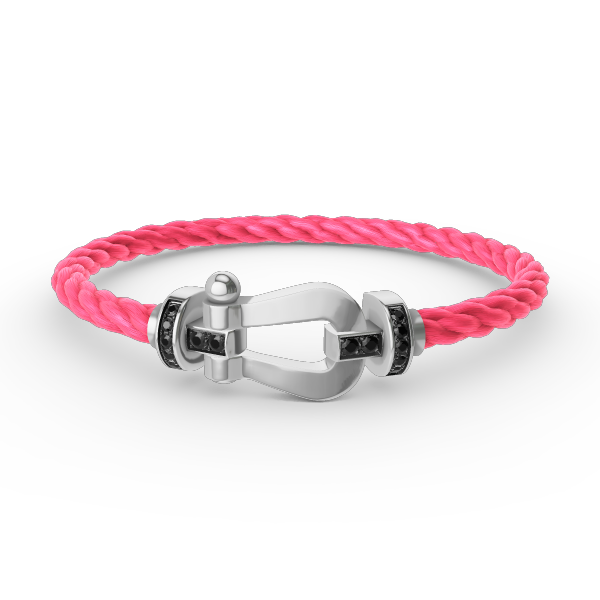 [vivabelle]FORCE LARGE HORSESHOE BLACK DIAMOND BRACELET SILVER