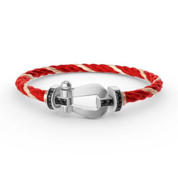 [vivabelle]FORCE LARGE HORSESHOE BLACK DIAMOND BRACELET SILVER