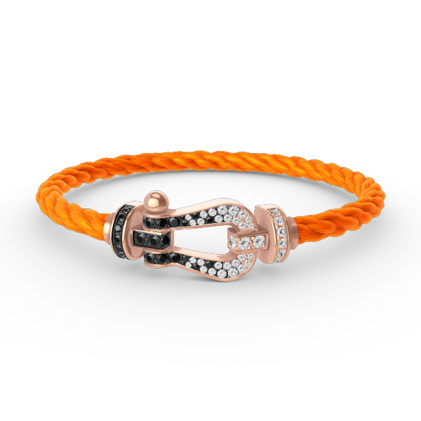 [vivabelle]FORCE LARGE HORSESHOE BLACK WHITE DIAMOND BRACELET ROSE GOLD