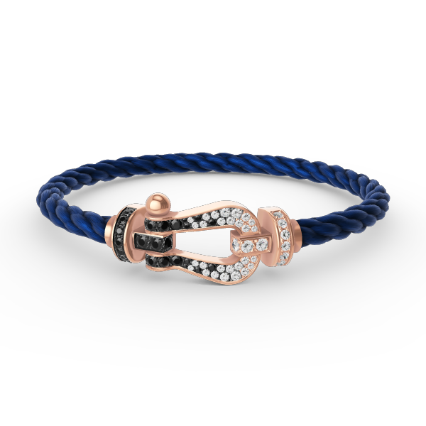 [vivabelle]FORCE LARGE HORSESHOE BLACK WHITE DIAMOND BRACELET ROSE GOLD