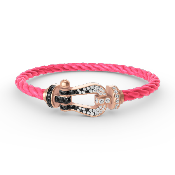 [vivabelle]FORCE LARGE HORSESHOE BLACK WHITE DIAMOND BRACELET ROSE GOLD