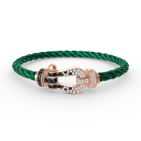 [vivabelle]FORCE LARGE HORSESHOE BLACK WHITE DIAMOND BRACELET ROSE GOLD