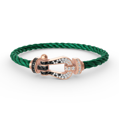 [vivabelle]FORCE LARGE HORSESHOE BLACK WHITE DIAMOND BRACELET ROSE GOLD