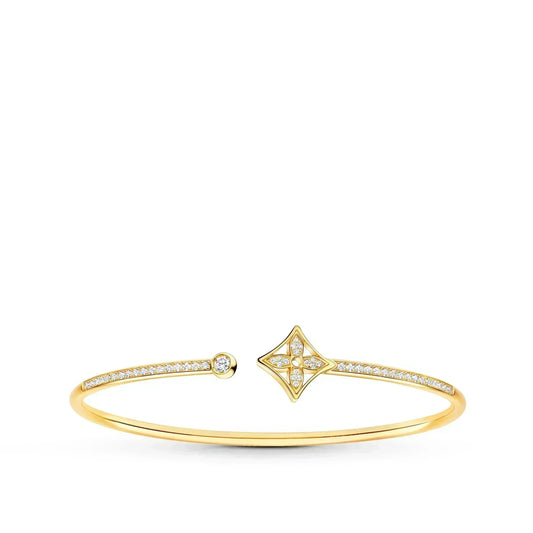 [vivabelle]IDYLLE GOLD OPEN BRACELET DIAMOND PAVED