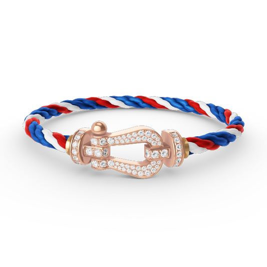 [vivabelle]FORCE LARGE HORSESHOE FULL DIAMOND BRACELET ROSE GOLD