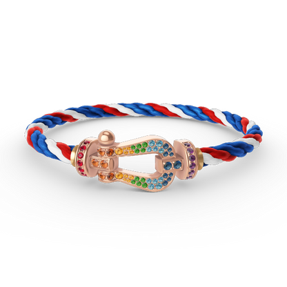 [vivabelle]FORCE LARGE HORSESHOE  COLORED DIAMOND BRACELET ROSE GOLD