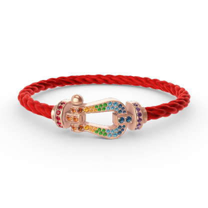 [vivabelle]FORCE LARGE HORSESHOE  COLORED DIAMOND BRACELET ROSE GOLD