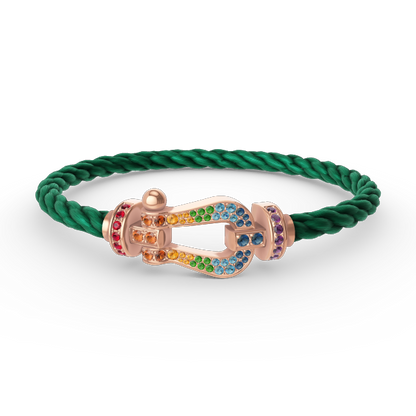 [vivabelle]FORCE LARGE HORSESHOE  COLORED DIAMOND BRACELET ROSE GOLD