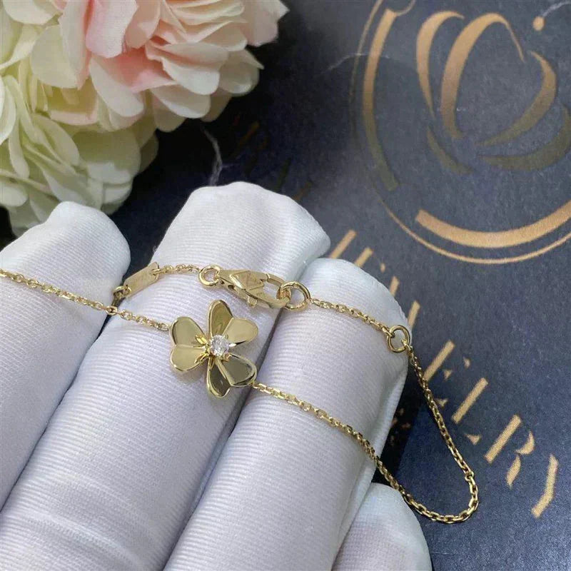 [vivabelle]FRIVOLE GOLD BLUME ROSA MALACHIT ARMBAND