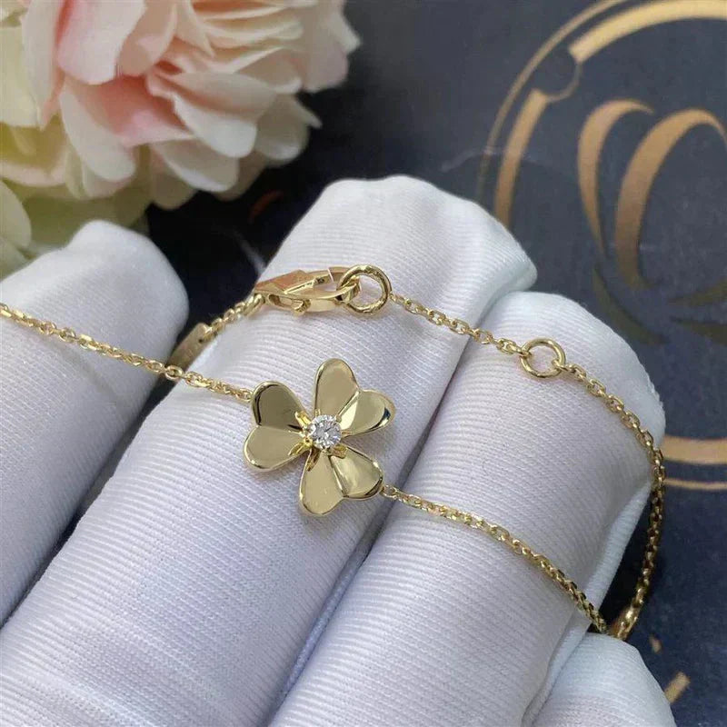 [vivabelle]FRIVOLE GOLD BLUME ROSA MALACHIT ARMBAND
