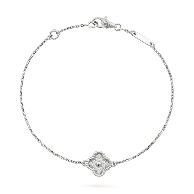 [vivabelle]KLEE-ARMBAND MIT EINZELNER BLUME SILBER