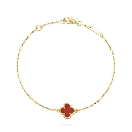 [vivabelle]KLEE-KARNEOL-EINZELBLÜTENARMBAND
