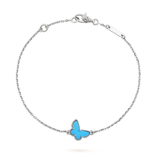 [vivabelle]BUTTERFLY TÜRKIS SCHMETTERLINGSARMBAND SILBER