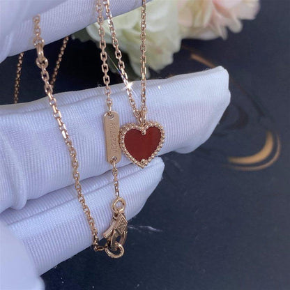 [vivabelle]SWEET CLOVER CARNELIAN HEART NECKLACE