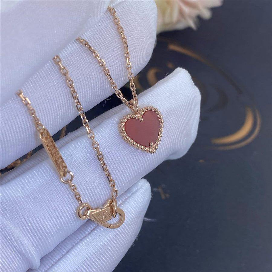 [vivabelle]SWEET CLOVER CARNELIAN HEART NECKLACE