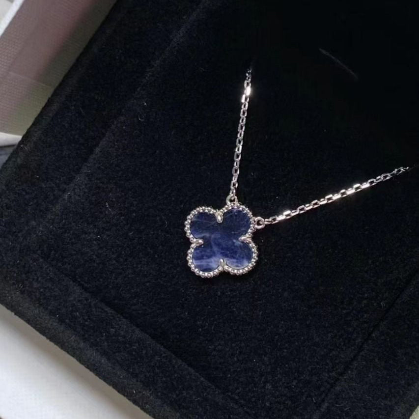 [vivabelle]CLOVER 15MM PIETERSITE NECKLACE SILVER