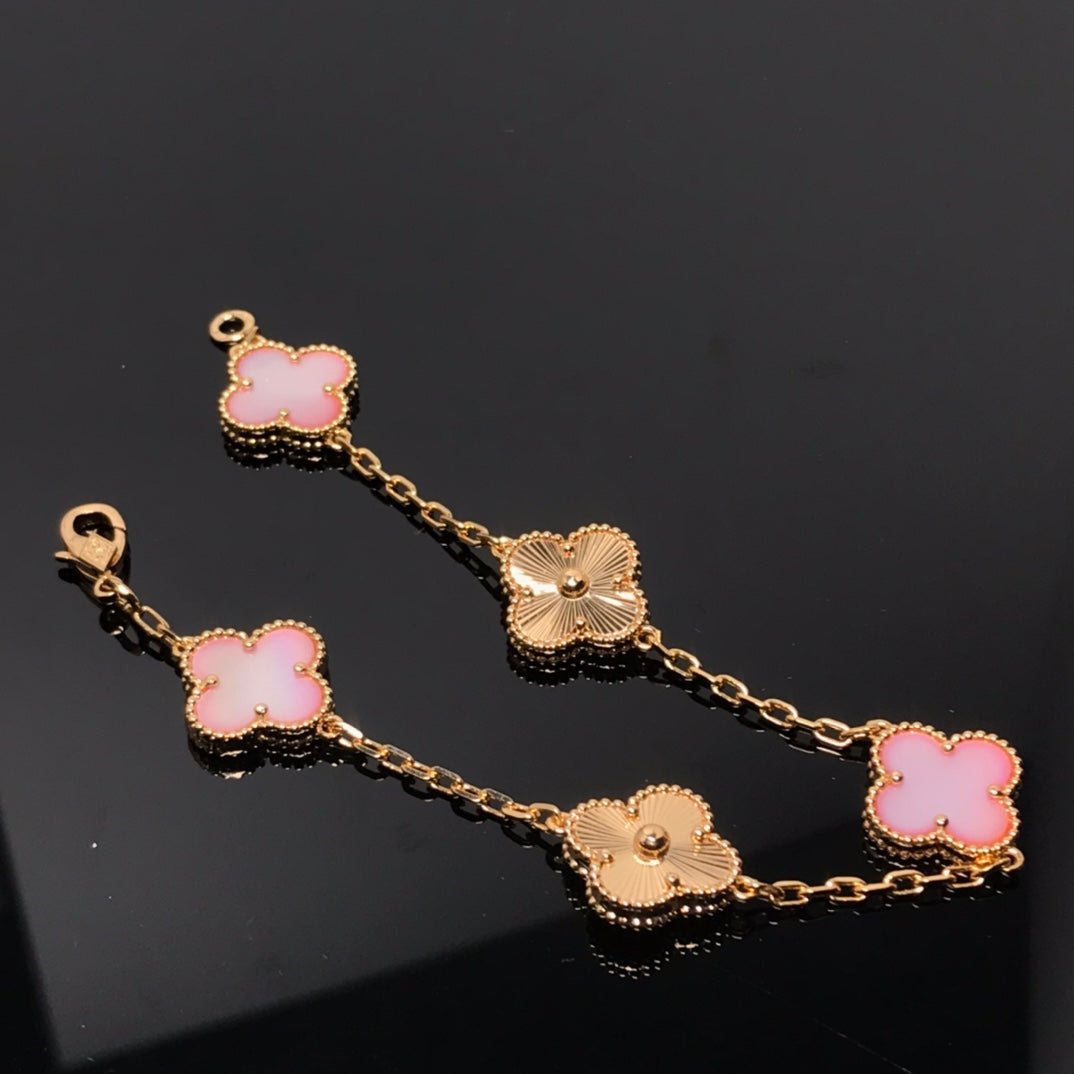 [vivabelle]KLEE-ARMBAND 5 MOTIV ROSA UND ROTGOLD