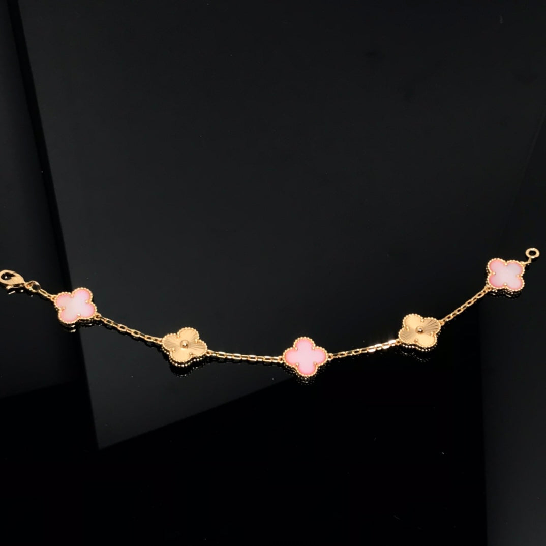 [vivabelle]KLEE-ARMBAND 5 MOTIV ROSA UND ROTGOLD