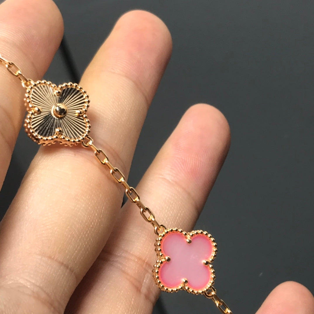 [vivabelle]KLEE-ARMBAND 5 MOTIV ROSA UND ROTGOLD