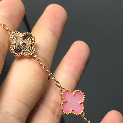 [vivabelle]KLEE-ARMBAND 5 MOTIV ROSA UND ROTGOLD