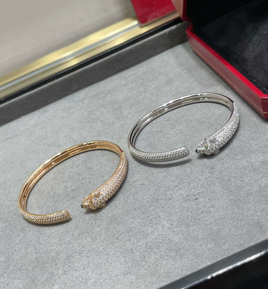 [vivabelle]PANTHERE FULL DIAMOND OPEN BRACELET