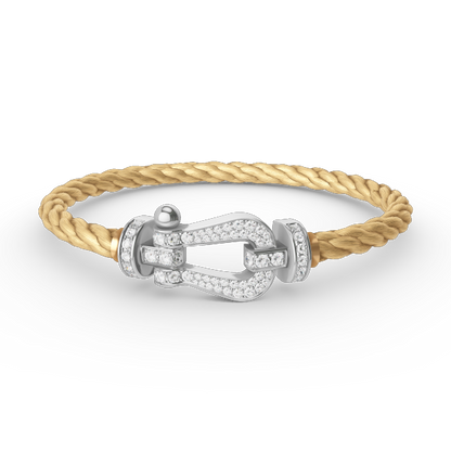 [vivabelle]FORCE LARGE HORSESHOE FULL DIAMOND BRACELET SILVER