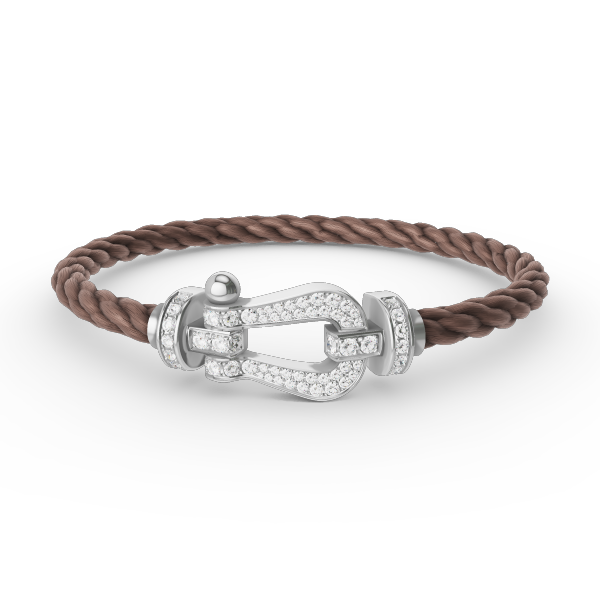 [vivabelle]FORCE LARGE HORSESHOE FULL DIAMOND BRACELET SILVER