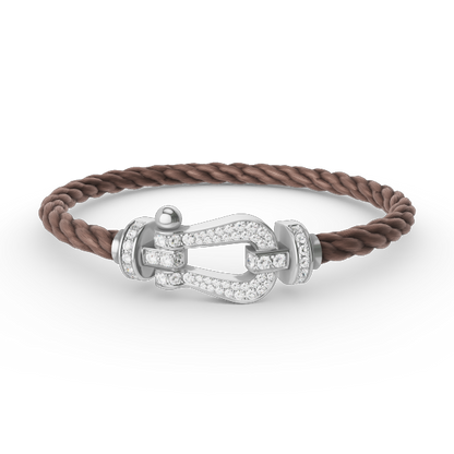 [vivabelle]FORCE LARGE HORSESHOE FULL DIAMOND BRACELET SILVER