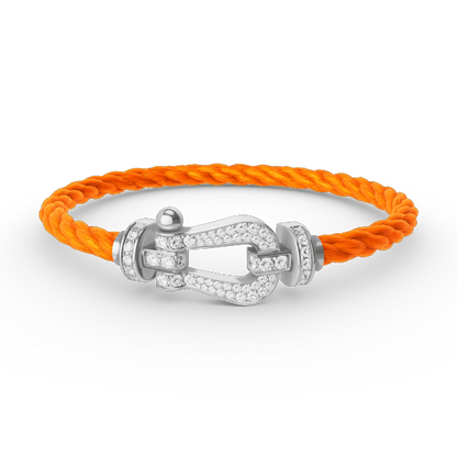 [vivabelle]FORCE LARGE HORSESHOE FULL DIAMOND BRACELET SILVER