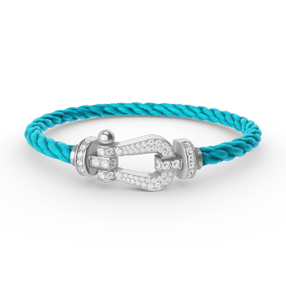 [vivabelle]FORCE LARGE HORSESHOE FULL DIAMOND BRACELET SILVER