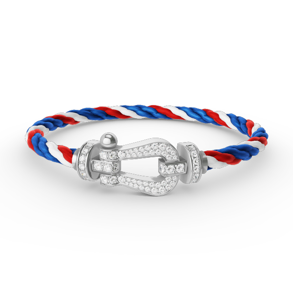 [vivabelle]FORCE LARGE HORSESHOE FULL DIAMOND BRACELET SILVER