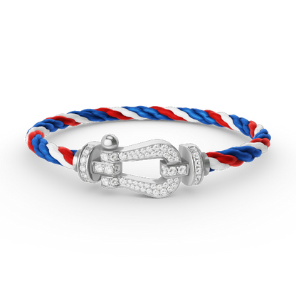 [vivabelle]FORCE LARGE HORSESHOE FULL DIAMOND BRACELET SILVER