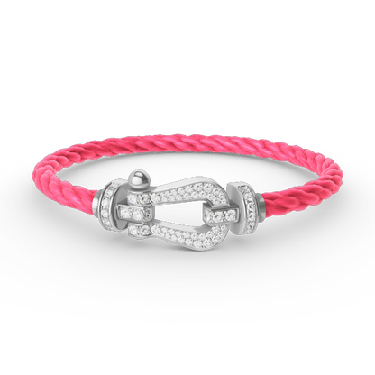 [vivabelle]FORCE LARGE HORSESHOE FULL DIAMOND BRACELET SILVER