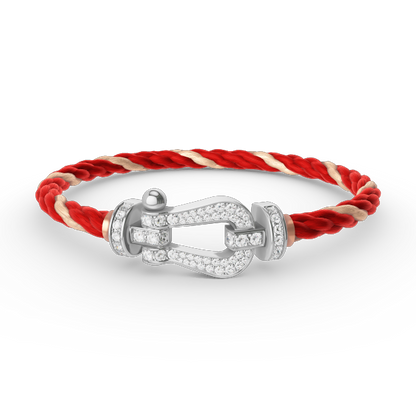 [vivabelle]FORCE LARGE HORSESHOE FULL DIAMOND BRACELET SILVER