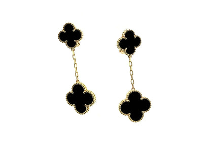 [vivabelle]CLOVER 2 MOTIFS  EARRINGS (MULTIPLE CHOICESC